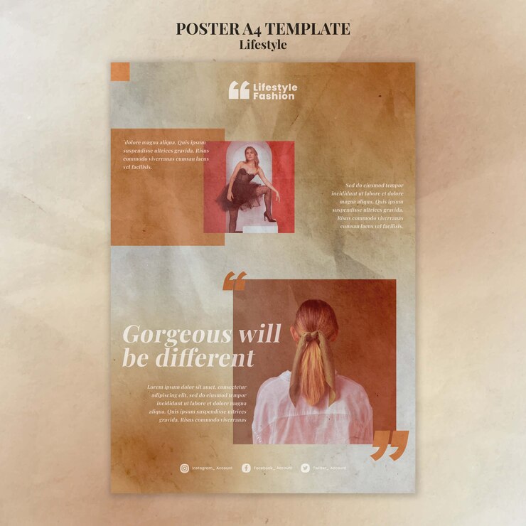 Free PSD vertical poster template for fashion style and trends