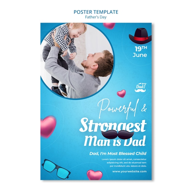 Vertical poster template for father's day celebration