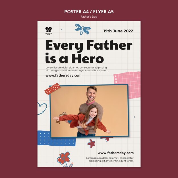 Vertical poster template for father's day celebration
