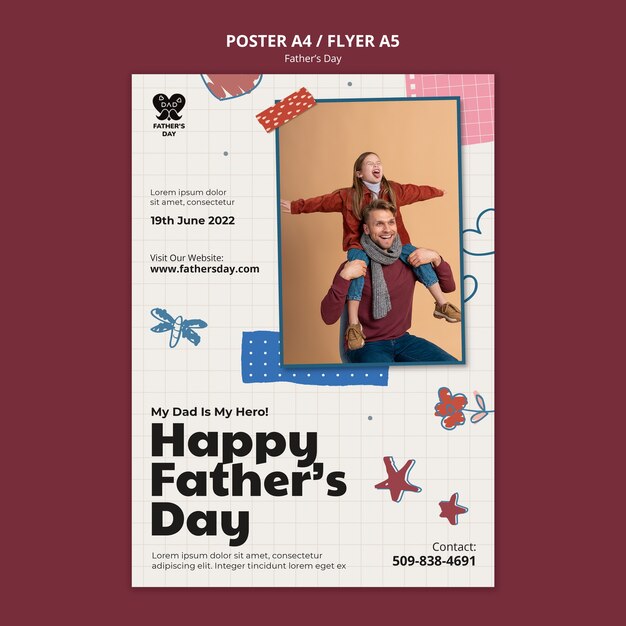 Vertical poster template for father's day celebration
