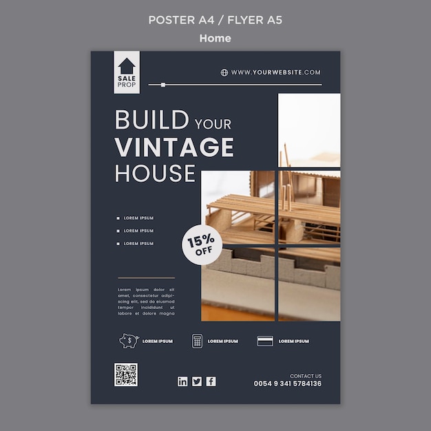 Vertical poster template for finding the perfect home