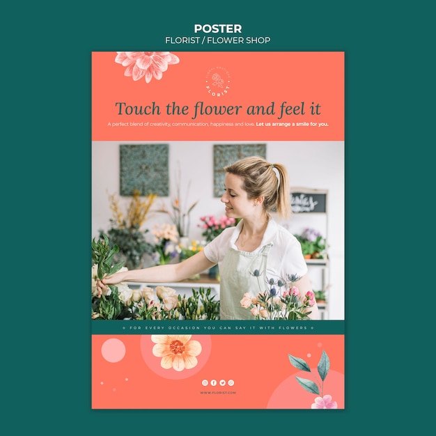 Vertical poster template for flower shop business – Free PSD, Download for PSD, Free to Download, Download Free PSD