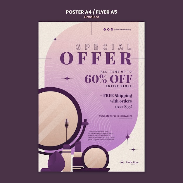 Vertical poster template in gradient tone