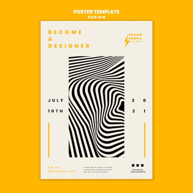 Vertical poster template for graphic design courses