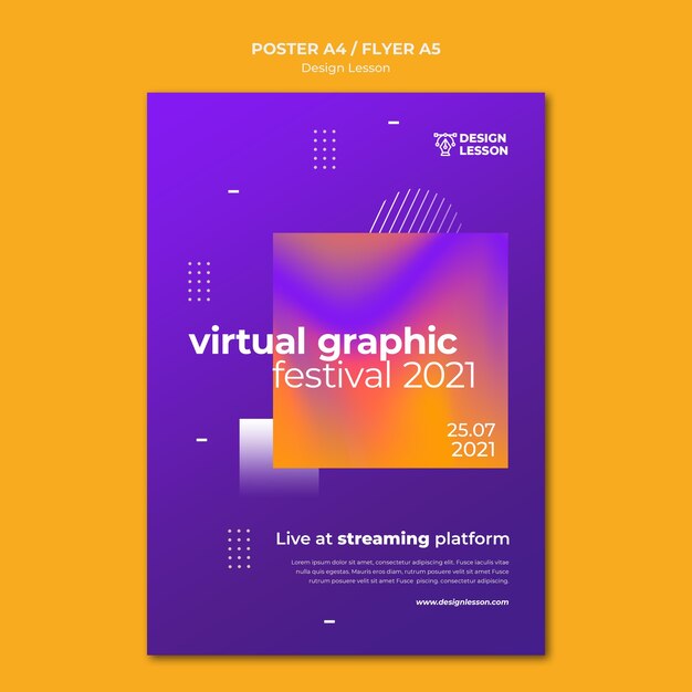vertical poster template for graphic design lessons
