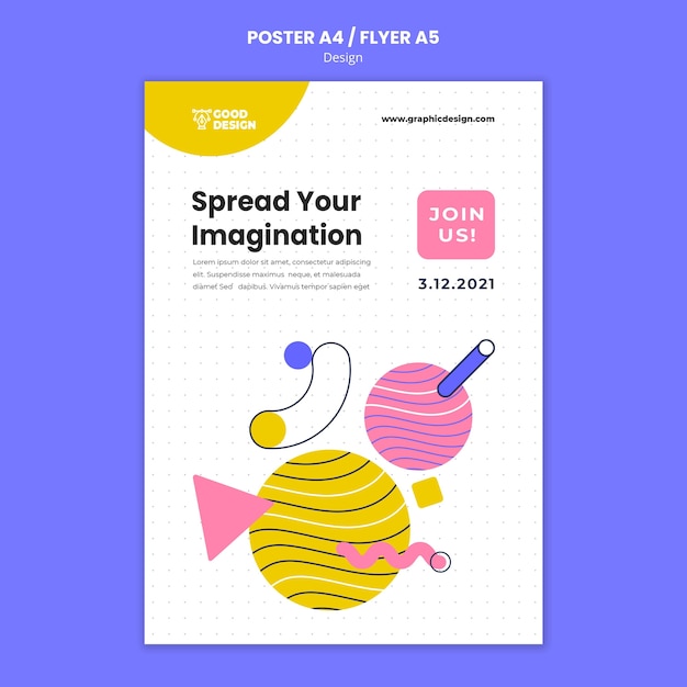 Vertical poster template for graphic design