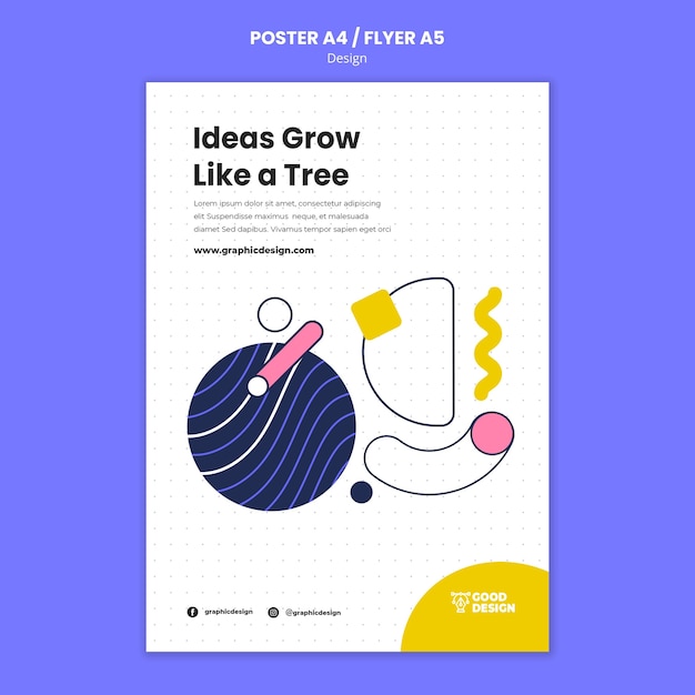 Vertical poster template for graphic design