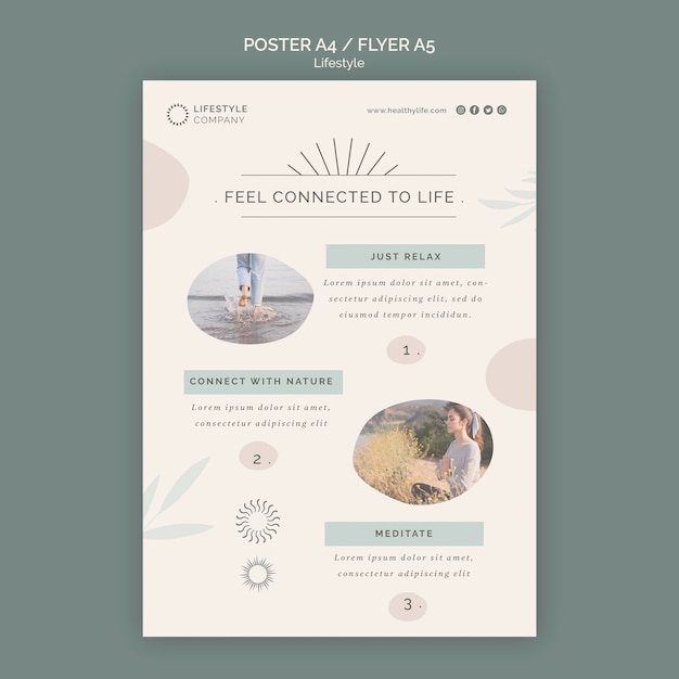 Vertical poster template for healthy lifestyle company