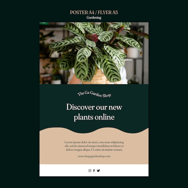 vertical poster template for indoor plant growing