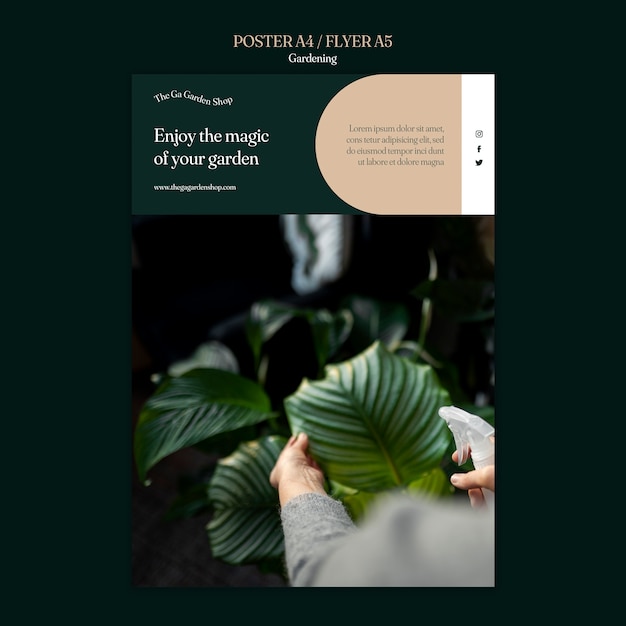 Vertical poster template for indoor plant growing