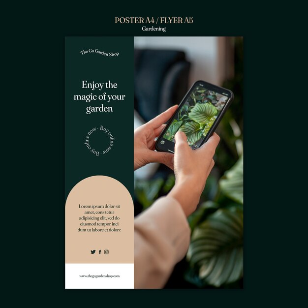 vertical poster template for indoor plant growing