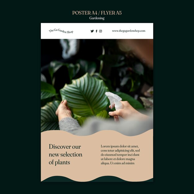Vertical poster template for indoor plant growing