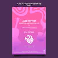 Free PSD vertical poster template for jazz festival and club