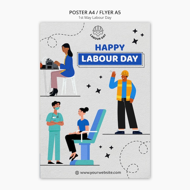 vertical poster template for labor day celebration