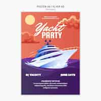 PSD gratuito modello di poster verticale per la celebrazione di una lussuosa festa in yacht