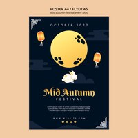 Vertical poster template for mid-autumn festival