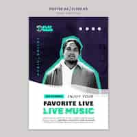 Free PSD vertical poster template for music event