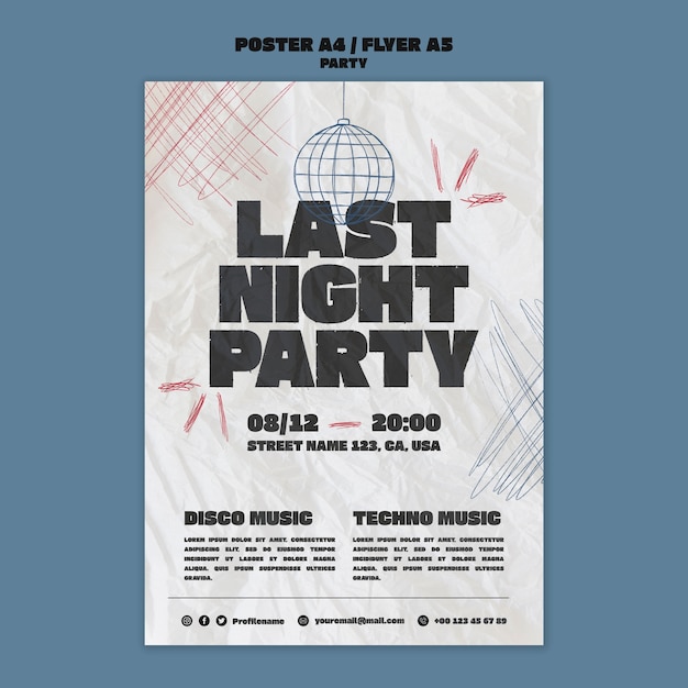 Vertical poster template for party and celebration