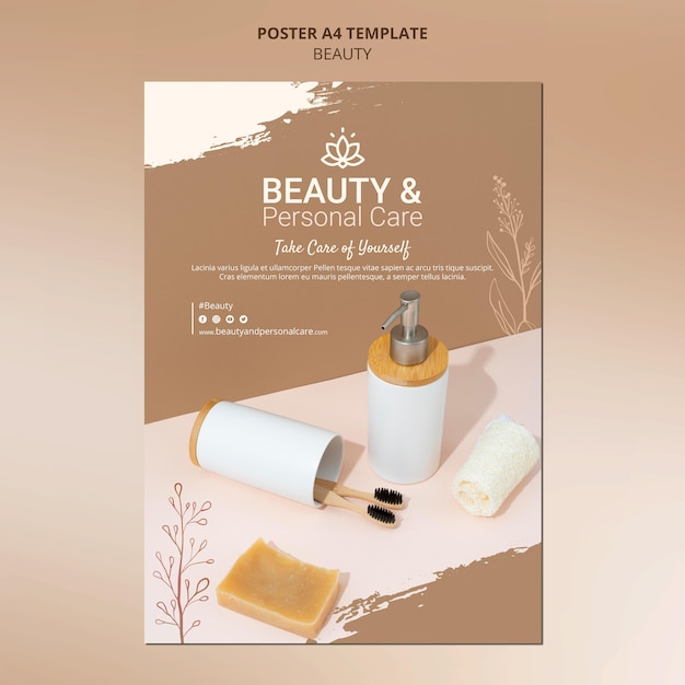 Free PSD vertical poster template for personal care and beauty