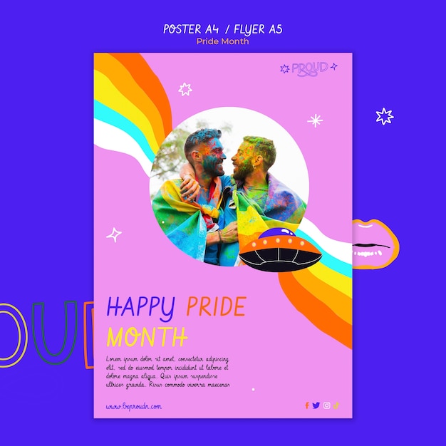 Vertical Poster Template for Pride Month Celebration – Free PSD Download