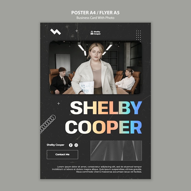 Free PSD vertical poster template for professional business