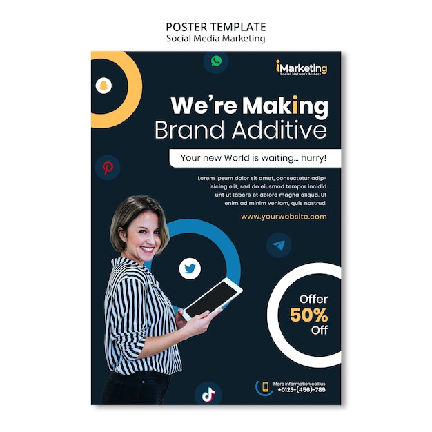 Vertical poster template for social media marketing