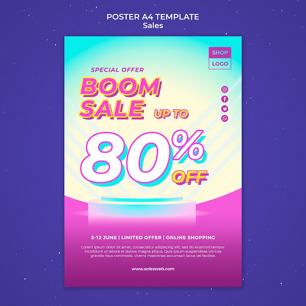 Free PSD vertical poster template for super sale