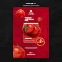 Free PSD vertical poster template with tomato