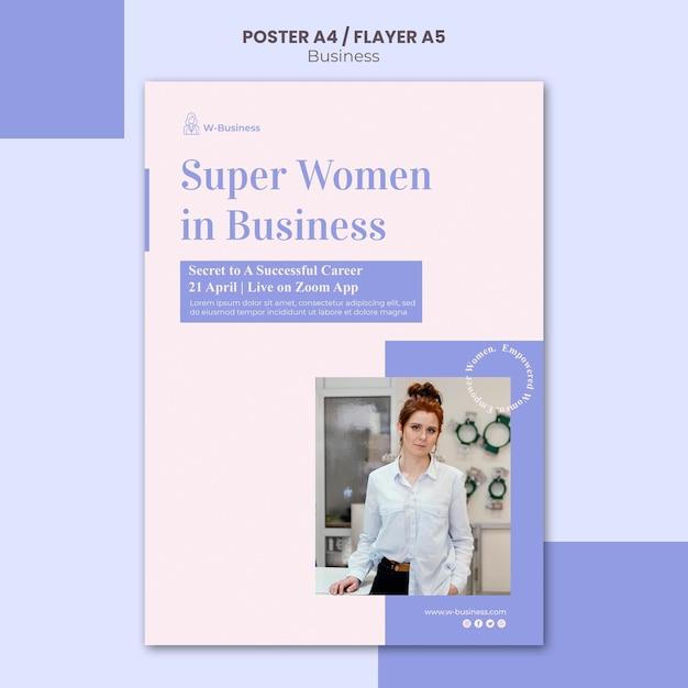 Women in Business Vertical Poster Template – Free PSD Download