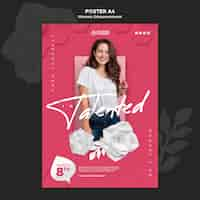 Free PSD vertical poster template for women empowerment with encouraging word