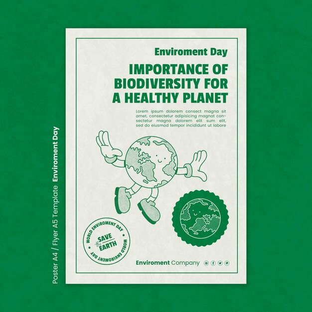 Vertical poster template for world environment day celebration
