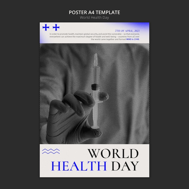 Free PSD vertical poster template for world health day celebration