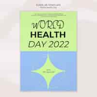 Free PSD vertical poster template for world health day