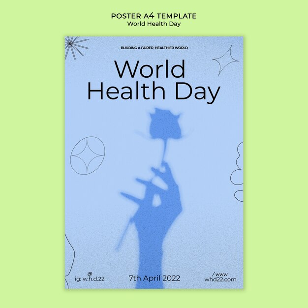 Free PSD vertical poster template for world health day