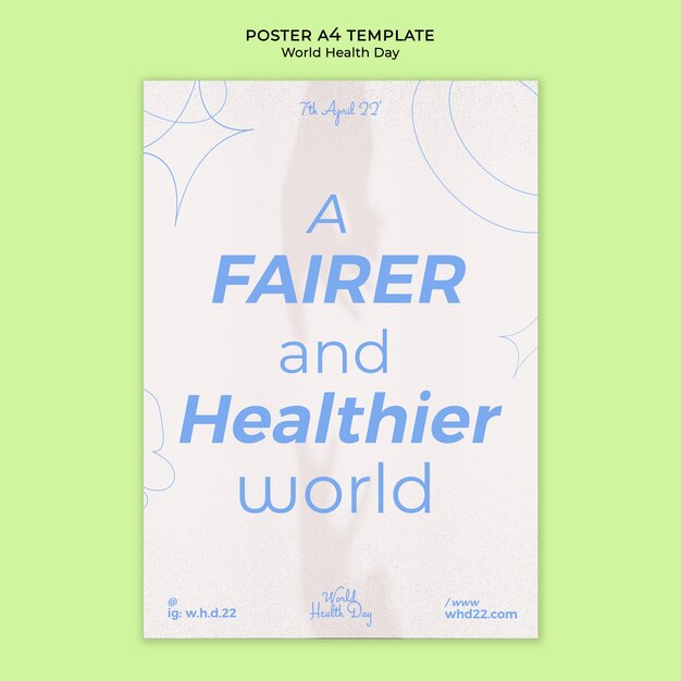 Vertical poster template for world health day
