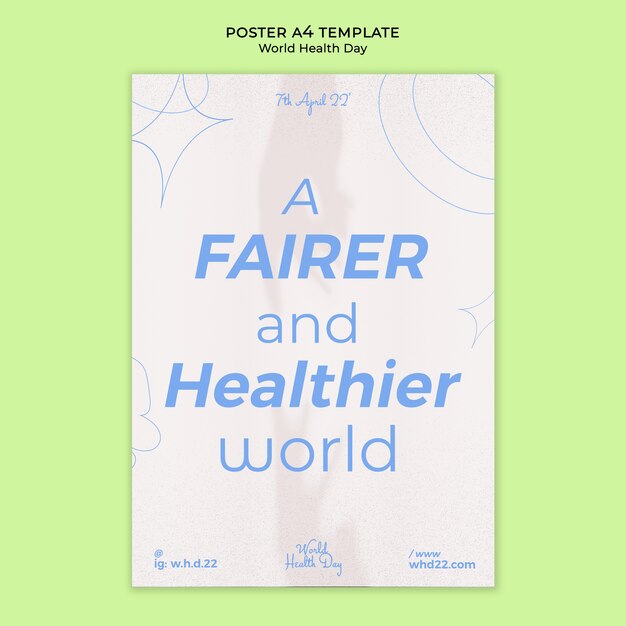 Free PSD vertical poster template for world health day