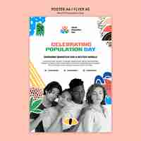 Free PSD vertical poster template for world population day celebration