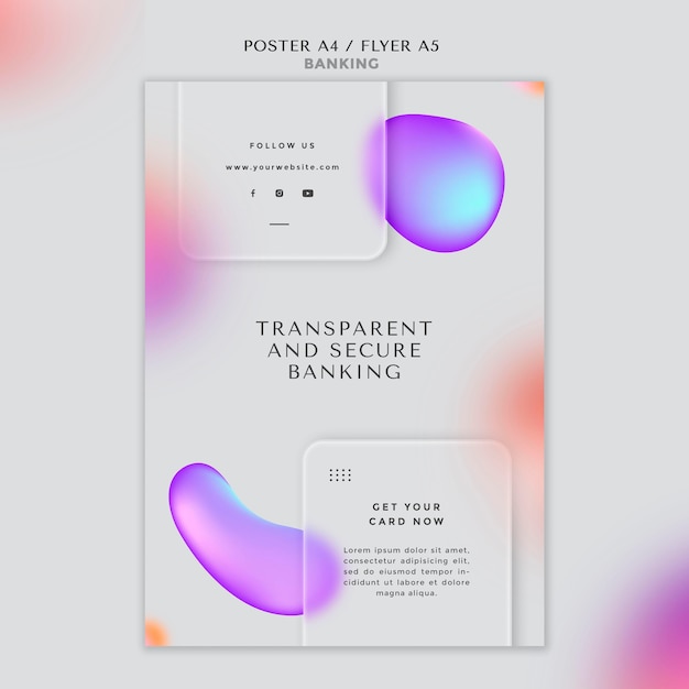 Free PSD vertical poster for transparent and safe banking