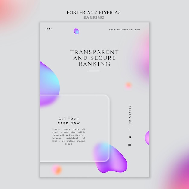 Free PSD vertical poster for transparent and safe banking