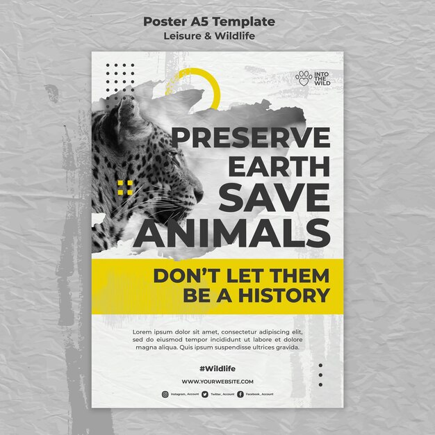 vertical poster for wildlife and environment protection