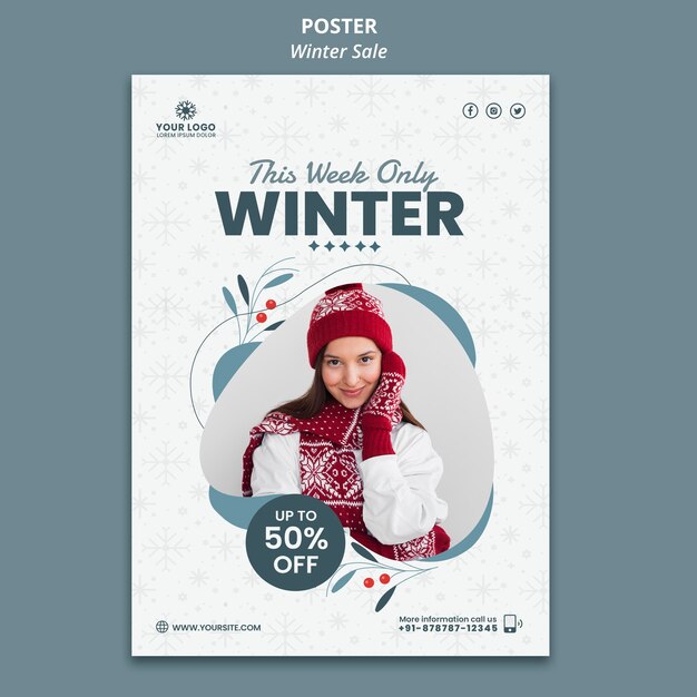 vertical poster for winter sale