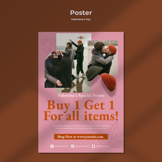 Vertical poster with romantic couple