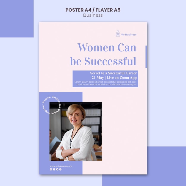 Vertical poster for women in business