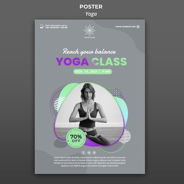 vertical poster for yoga lessons