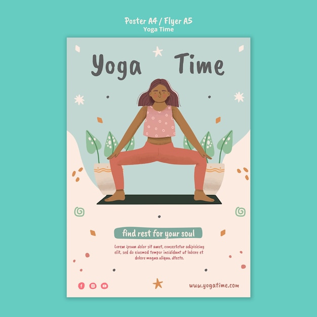 Poster verticale per il tempo dello yoga