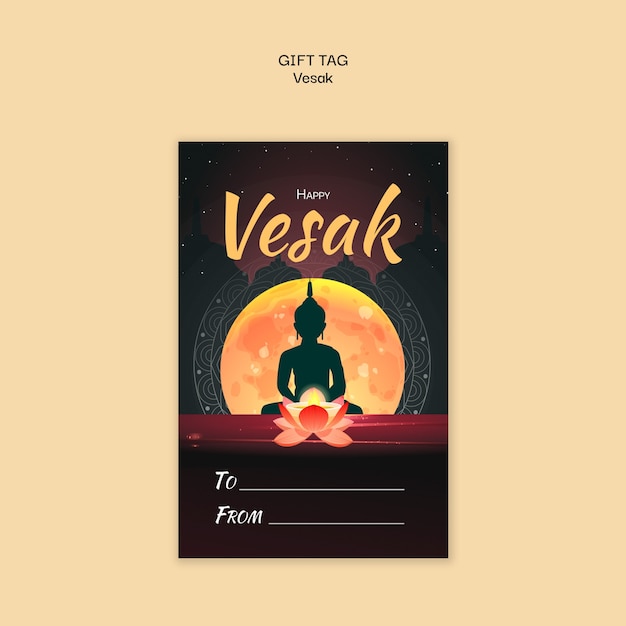 Vesak gift tag template design