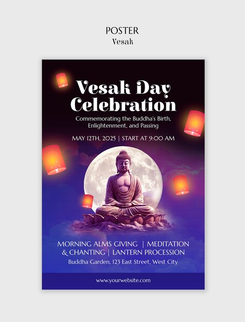 vesak poster template design