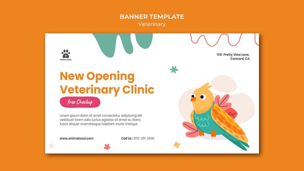 Modello di banner clinica veterinaria