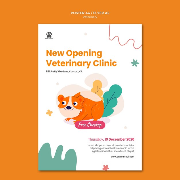 Vet clinic poster template