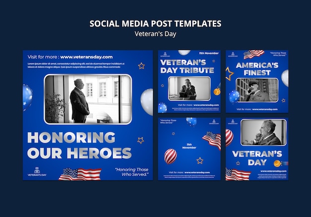 Free PSD veteran's day template design